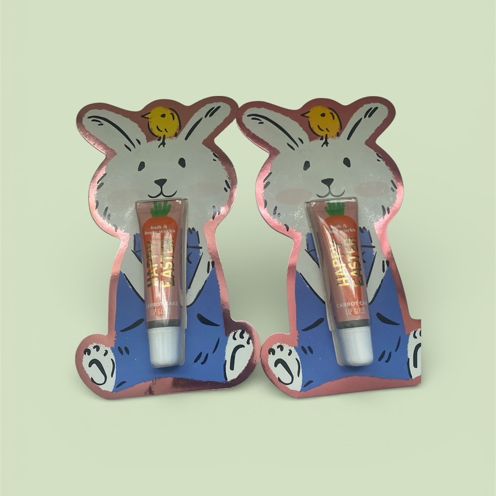 Bath & Body Works Bunny Lip Gloss Cards in White, Blue, Pink